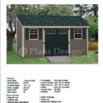 6′ x 16′ Deluxe Shed Plans, Lean To Roof Style Design # D0616L, Material List and Step By Step Included