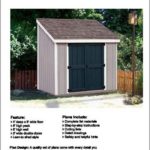 Slant / Lean To Roof Style Storage Shed Plans, 4′ x 8′ Plans Design 10408