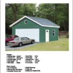 20′ X 24′ Two Cars Garage Project Plans -Design #52024