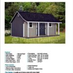 14′ x 20′ Storage Shed with Porch Plans for Backyard Garden – Design #P81420