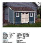 8′ x 14′ Deluxe Back Yard Storage Shed Project Plans, Lean To / Slant Roof Style Design # D0814L