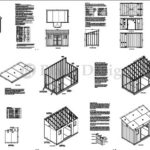 8′ x 14′ Deluxe Back Yard Storage Shed Project Plans, Lean To / Slant Roof Style Design # D0814L