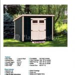 6′ x 10′ Deluxe Shed Plans, Modern Roof Style Design # D0610M, Material List and Step By Step Included