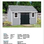 Utility Garden Shed Plans 10′ x 14′ Reverse Gable Roof Style, Material List Included, Design # D1014G