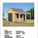 12′ X 16′ Cottage Storage Shed with Porch, Project Plans 81216